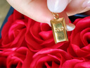 中國(guó)珠寶生日禮物送女友  黃金項(xiàng)鏈女足金999暴富小金磚項(xiàng)鏈小金條 曬單實(shí)拍圖