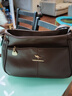 袋鼠（KANGAROO）真皮女包斜挎包女士2025七夕小包媽媽包婆婆包牛皮百搭單肩包 棕色 曬單實(shí)拍圖