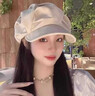 雅爍鴨舌貝雷帽女秋冬季時(shí)尚顯臉小氣質(zhì)畫(huà)家帽云朵百搭復古八角帽女 米色 曬單實(shí)拍圖
