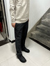 愛(ài)步（ECCO）樂(lè )福鞋男 25年秋季新款時(shí)尚袋鼠鞋男女同款牛皮休閑鞋增高 552504 黑色55250490000 42 曬單實(shí)拍圖