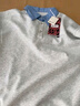 初語(yǔ)拼接假兩件襯衫衛衣女25春秋新款知識分子時(shí)尚polo領(lǐng)上衣情侶 銀花灰 S 曬單實(shí)拍圖