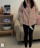 優(yōu)衣庫【驚喜價(jià)】女裝男裝長(cháng)絨搖粒絨拉鏈茄克/長(cháng)袖外套479611 12 桃紅色 L 曬單實(shí)拍圖