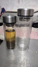 MINGHUI德國品質(zhì)玻璃杯鋼化防摔打不碎泡茶杯雙層高硼硅男士水杯定制刻字 加厚款鋼本色ML 650ml 曬單實(shí)拍圖