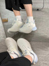 安踏（ANTA）女鞋運動(dòng)鞋子女秋季皮面防潑水氫科技跑步鞋輕質(zhì)耐磨休閑鞋旅游鞋 象牙白/氧氣藍（革面） 37.5 曬單實(shí)拍圖