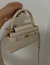 CHARLES&KEITH鱷魚紋凱莉包手提斜挎婚包包女包生日禮物CK2-50270880-1 Ivory象牙色 S 曬單實拍圖