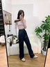 拉夏貝爾直筒牛仔褲女春秋2025新款高腰顯瘦闊腿拖地褲子 黑金色 27 曬單實(shí)拍圖