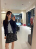 丹珠娜（DanZhuNa）休閑褲女秋季新款女裝套裝衣服針織小香風流行穿搭闊腿褲子一整套 假兩件上衣+闊腿褲子 M 曬單實拍圖