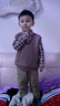 歐遙1歲寶寶衣服男寶寶春秋套裝新款幼兒童裝男童0-3歲男孩馬甲三件套 棕色 菱形毛衣馬甲三件套 春秋 90 建議2歲內 曬單實(shí)拍圖