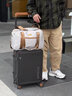 朗客德國可掛行李箱拉桿附加旅行包女新款輕便可擴展大容量手提收納包 咖啡棕-可掛行李箱 24L-大容量可擴容 曬單實(shí)拍圖
