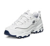 斯凱奇（Skechers）女鞋秋冬小白熊休閑鞋子厚底增高百搭運動軟底老爹鞋99999863 白色/海軍藍色/WNV 37 曬單實拍圖