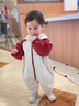 G.DUCKKIDS嬰兒連體衣2025春裝新款韓版男女寶寶拼色長(cháng)袖連帽爬服外出沖鋒衣 紅色 90cm 90 曬單實(shí)拍圖