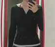 UR【HOT】2025秋季新款女裝撞色假兩件拼接修身T恤UWJ450109# 黑色 L 曬單實(shí)拍圖