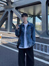 真維斯（JEANSWEST）休閑褲子男黑色男款垂感直筒褲寬松衛褲2025秋季男士運動(dòng)闊腿長(cháng)褲 黑色 純色 XL 曬單實(shí)拍圖