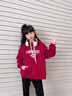 淘尼鼠女童衛衣春秋款2025新款女大童韓版休閑帽衫兒童寬松長(cháng)袖連帽上衣 紅色 160 曬單實(shí)拍圖