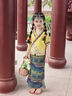 G.DUCKKIDS女童夏裝套裝兒童漢服少數民族風(fēng)服裝女寶寶傣族服飾舞蹈表演出服 黃色兩件套 110 曬單實(shí)拍圖