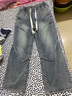 Foss Phil美式高街直筒牛仔褲男士夏季寬松薄款青少年復(fù)古休閑運(yùn)動長褲子 JYF-H90藍(lán)色 L 【建議115-130斤】 曬單實(shí)拍圖