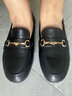 紅蜻蜓樂(lè )福鞋春季舒適平底淺口一腳蹬女單鞋WBB15210 黑色 38 曬單實(shí)拍圖