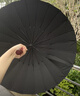 天堂 防風(fēng)雨傘長(cháng)柄 24骨黑膠防曬男士商務(wù)傘加大傘面晴雨傘 深青灰 曬單實(shí)拍圖