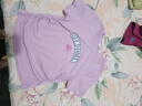 半度閑云感棉女童夏裝短袖t恤中大童25新款兒童夏季上衣潮T 丁香粉  150 曬單實(shí)拍圖