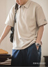 馬登工裝華夫格polo衫男商務(wù)休閑短袖半拉鏈重磅男士T恤夏季體恤潮牌 淺杏色 【輕奢polo衫/老錢(qián)風(fēng)/衣服男裝夏季】 S 【今日下單 順豐包郵】 曬單實(shí)拍圖