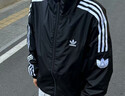 adidas休閑簡約三條紋梭織立領(lǐng)夾克外套男裝秋季阿迪達(dá)斯三葉草 黑色 (偏小，推薦買大1碼)   XL 曬單實拍圖