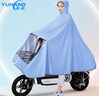 雨航（YUHANG）電動(dòng)車(chē)雨衣雨披單人連體電瓶自行車(chē)騎行雨披加大加厚防雨衣 淺藍 曬單實(shí)拍圖