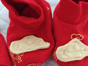 babylove嬰兒連體衣純棉春秋紅百天滿(mǎn)月寶寶衣服新生兒和尚服哈衣新年衣服 福順平安中國紅 66cm 曬單實(shí)拍圖