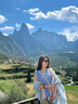 沐霓民族風(fēng)披肩女云南川西旅游穿搭針織斗篷新疆西藏復古披風(fēng)草原外搭 旅游斗篷披肩【吊須款24藍卡綠】 曬單實(shí)拍圖