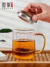 雅集高檔玻璃杯錘紋茶嶼悠覺杯木蓋款泡茶杯辦公室茶道喝茶杯450ml 曬單實拍圖