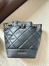CHARLES&KEITH絎縫菱格鏈條水桶包雙肩包包女包女友生日禮物CK2-10701506 Black黑色 M 曬單實(shí)拍圖