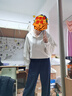 LAGOGO連帽蝙蝠袖通勤衛衣女拉谷谷2025年春季新款簡(jiǎn)約休閑上衣 米白色 XL 曬單實(shí)拍圖