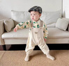 G.DUCKKIDS小黃鴨新生嬰兒衣服春秋季男寶寶背帶褲套裝卡通恐龍初生兒連體衣 恐龍米色 73cm 建議3-9個(gè)月12-16斤cm 曬單實(shí)拍圖