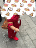G.DUCKKIDS小黃鴨套裝周歲禮服唐裝女寶抓周衣服夏季男童漢服滿(mǎn)月中國風(fēng)套裝 紅色三件套 90cm 建議身高80- 1-2周歲 曬單實(shí)拍圖