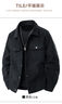 羅蒙（ROMON）夾克外套男燈芯絨商務(wù)休閑通勤風(fēng)韓版輕潮流百搭外套男 黑 L 曬單實(shí)拍圖