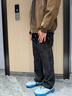 LOFVRANG大碼休閑褲男秋冬新款加肥加大胖子寬松潮牌衛褲痞帥闊腿直筒褲子 黑色 5XL 適合215斤到235斤 曬單實(shí)拍圖