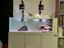 森森（SUNSUN）原生態(tài)溪流缸魚缸造景家用原生缸客廳超白玻璃底濾魚缸包安裝 皓月白-豪華款（黑金筒燈）升級雙重滴濾盒 1.2米長47.6cm寬40cm缸高+85cm柜高 曬單實拍圖