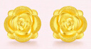周六福玫瑰花3D硬金黃金耳釘女足金定價(jià)AD090254 一對(duì) 約1.21g七夕禮物 曬單實(shí)拍圖