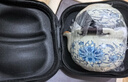 唐豐汝窯青花旅行茶具套裝一壺三杯便攜快客杯 米黃繁花荷韻旅行茶具 曬單實(shí)拍圖