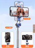 ZNNCO 自拍桿三腳架手機自拍神器旅行拍攝支架便攜式360度旋轉全自動(dòng)多功能防抖手持迷你小巧云臺穩定器 【1.7米加長(cháng)】無(wú)燈丨一體式橫豎拍丨帶藍牙遙控器 演唱會(huì )短視頻旅游桌面落地通用蘋(píng)果小米華為手機 曬單實(shí)拍圖