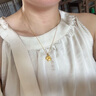 中國黃金金馬吊墜女鎖骨鏈足金馬上封侯掛墜生日禮物送女友老婆教師節禮物 足金金馬吊墜 約2g【配金鏈約1.65g】甄選禮盒 曬單實(shí)拍圖
