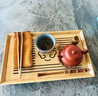 九土日式手工竹制茶盤(pán)家用功夫茶具套裝儲水式竹子托盤(pán)泡茶實(shí)木托盤(pán) 臺灣風(fēng)黑色小號1個(gè)100ml(贈送吸水球） 曬單實(shí)拍圖