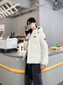 鴨鴨（YAYA）時(shí)空道宇系列羽絨服男女同款冬季新款防風(fēng)保暖短款外套情侶 月光白色 M 【推薦110-130斤】 曬單實(shí)拍圖
