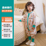 呼西貝兒童睡袋 嬰幼兒連體分腿睡衣 寶寶無(wú)骨家居服春秋保暖防踢被 春秋貝暖棉 森林騎行 100碼適合身高93-103cm 曬單實(shí)拍圖