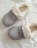 樸西2025時(shí)尚新款博肯棉拖鞋女厚底軟彈保暖加絨防滑防水棉拖鞋情侶款 淺米灰 【防污耐臟】 40-41 【適合39-40】 曬單實(shí)拍圖
