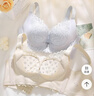 婷美無痕內衣女聚攏小胸顯大上托防下垂收副乳無鋼圈蕾絲文胸罩 黑XL 曬單實拍圖