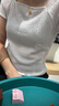 優(yōu)衣庫女裝紋理感方領(lǐng)T恤/短袖內(nèi)搭顯瘦479585 10 水粉色 L /160/88A 曬單實(shí)拍圖