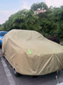 震撼力汽車(chē)車(chē)衣全車(chē)罩防曬防雨隔熱防刮風(fēng)遮陽(yáng)專(zhuān)用加厚牛津布防冰雹半罩 420D-軍工級(jí)全天候三防加厚牛津布【安裝展示】 曬單實(shí)拍圖
