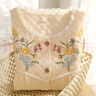 眠島新款睡衣女冬季空氣棉甜美風(fēng)刺繡夾棉加厚家居服套裝 豆乳白 M （158-165cm 115斤以?xún)龋?曬單實(shí)拍圖