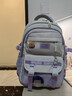 青春最好時(shí)初中生書(shū)包女高顏值減負學(xué)生雙肩包4-6年級大容量輕便減壓ins書(shū)包 藕紫色【三件套】 曬單實(shí)拍圖