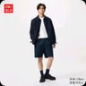 優(yōu)衣庫男裝/男女同款麻混紡松緊短褲/休閑棉麻中褲/起居褲/可外穿477515 69 藏青色 4XL /185/120C 曬單實(shí)拍圖